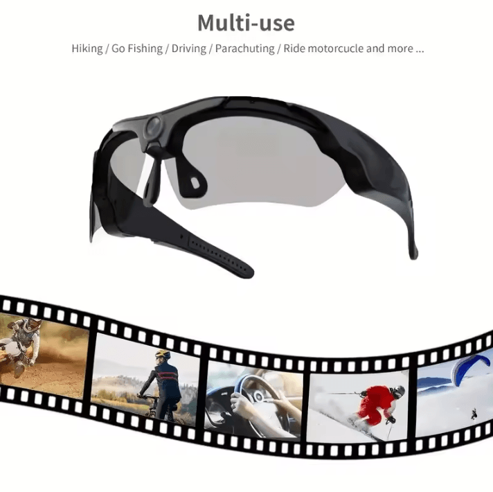 1080P HD Camera Glasses Smart POV Recording Sunglasses for Outdoor Sports
