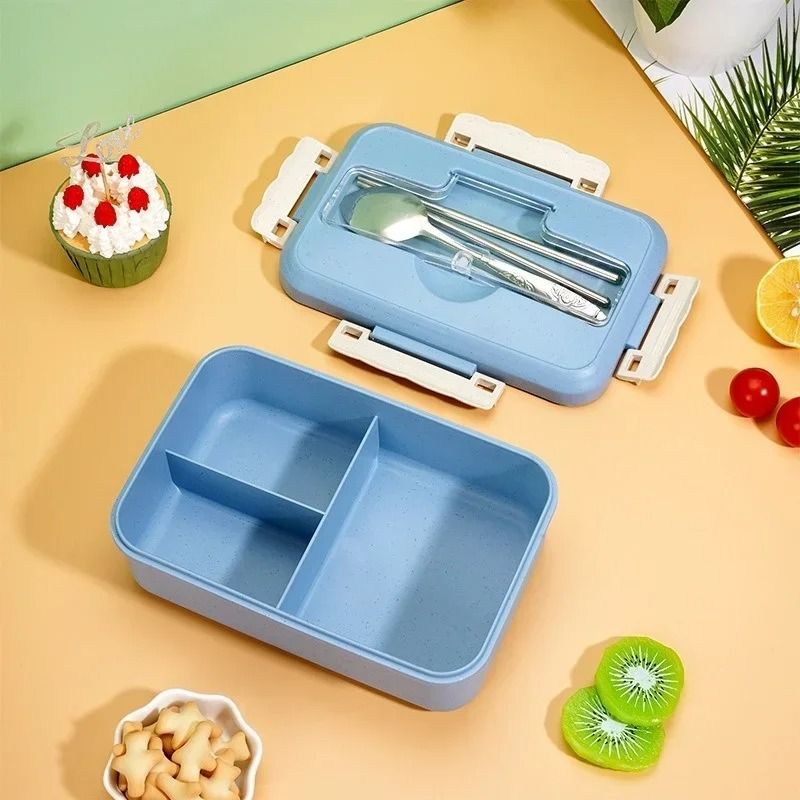 Professional 37 oz Microwavable Bento Lunch Box with Utensils