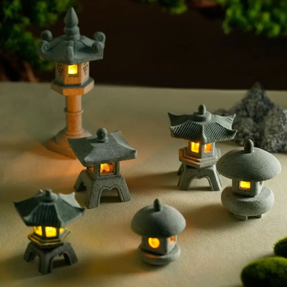 Mini Pagoda Lantern Zen Garden Light Decor