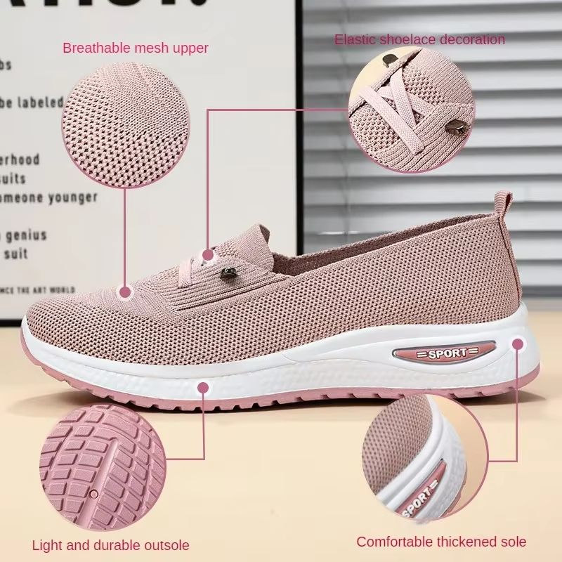 BreezeWalk Women's Breathable Pink Fitness Sneakers