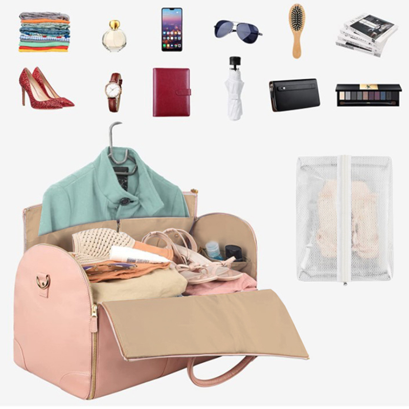 Foldable Womens PU Leather Duffel Bag Spacious & Stylish Travel Bag