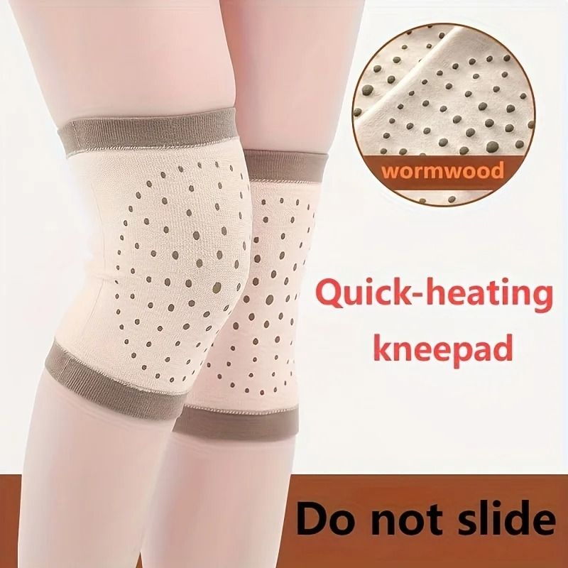 Soft Stretchable Wormwood Knee Pads for Winter Warmth