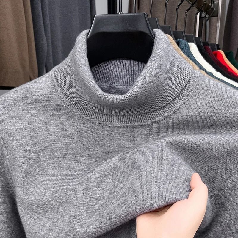 Mens Slim Fit Turtleneck Sweater Anti Pilling Knit Pullover
