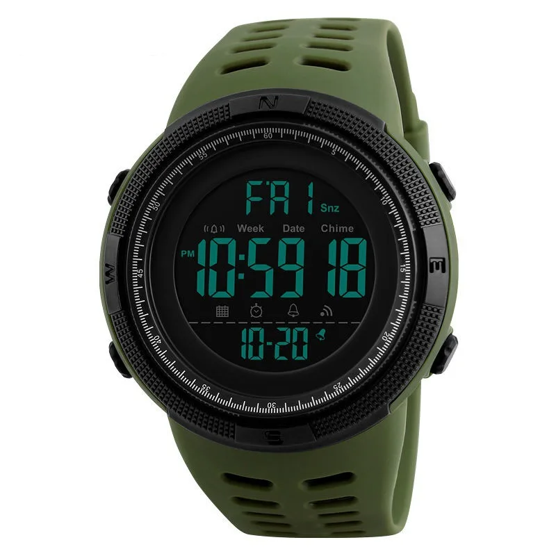 Mens Waterproof Military Digital Sports Watch with Alarm & Stopwatch