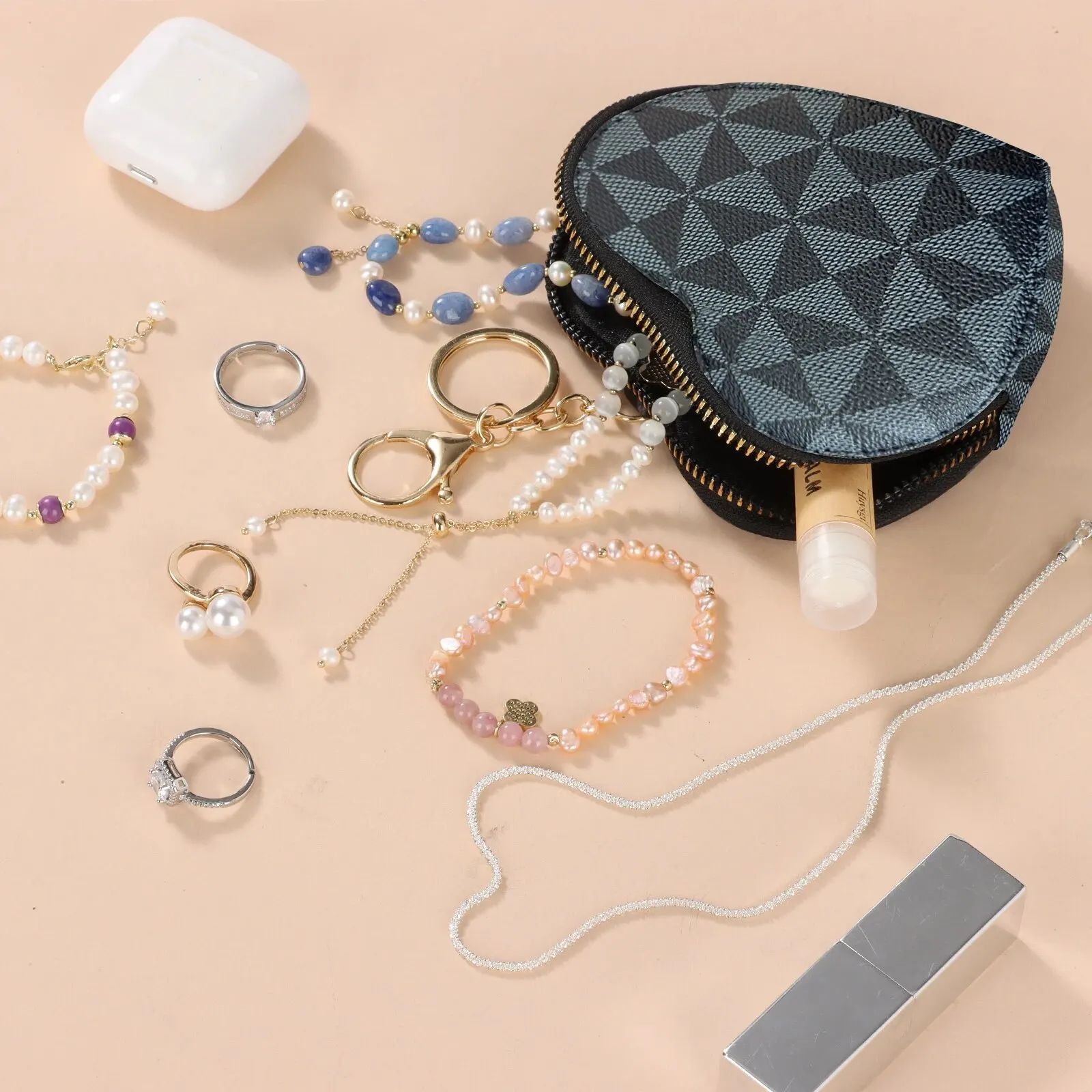 Heart Shape Leather Coin Pouch
