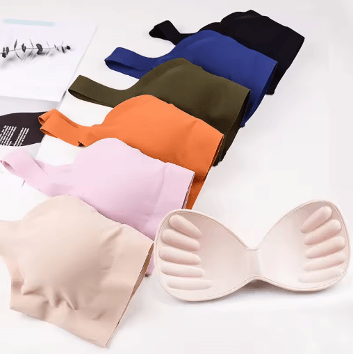 Seamless Ice Silk Wireless Push Up Bra with Removable Pads
