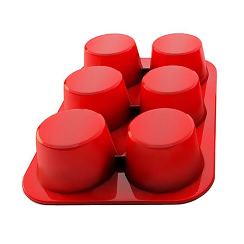 6 Cup Silicone Jumbo Muffin Pan Large Cupcake and Popover Baking Tray