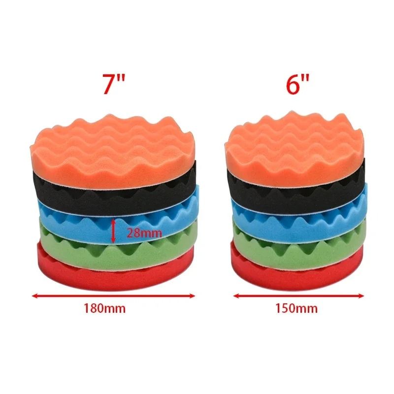 Car Polishing Pad Set 5 Piece Foam Buffing and Waxing Kit