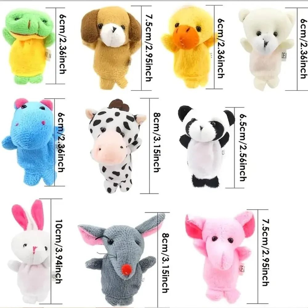 Plush Cartoon Finger Puppet Set