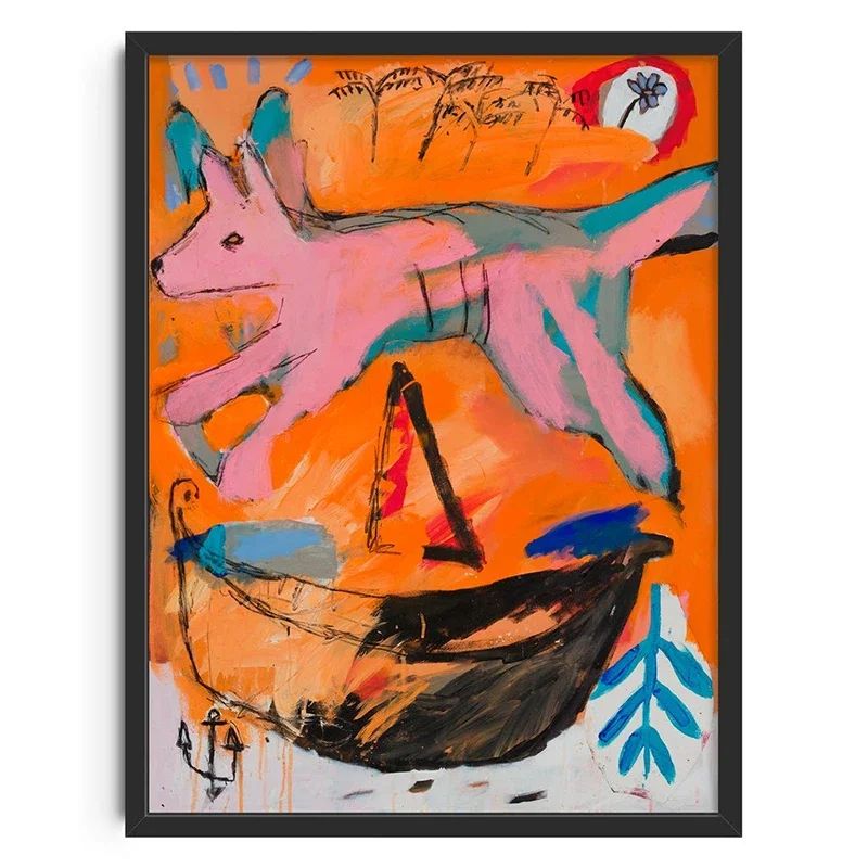 Mid Century Japanese Abstract Canvas Wall Art Prints