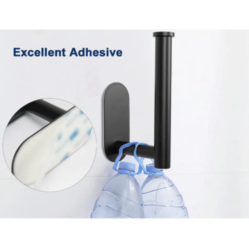 Stainless Steel No Punching Wall Mounted Toilet Paper Holder, Rustproof Bathroom Kitchen Roll Paper Holder