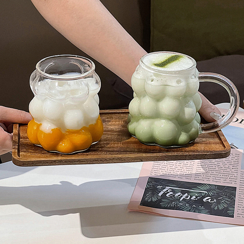 Transparent Juice Milk Coffee Mug, Glass Cup Heat-resistant Tumbler,Rose Glass Cup Drinkware