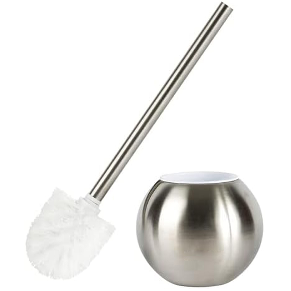 Ergonomic Stainless Steel Toilet Brush and Holder Set for Bathroom