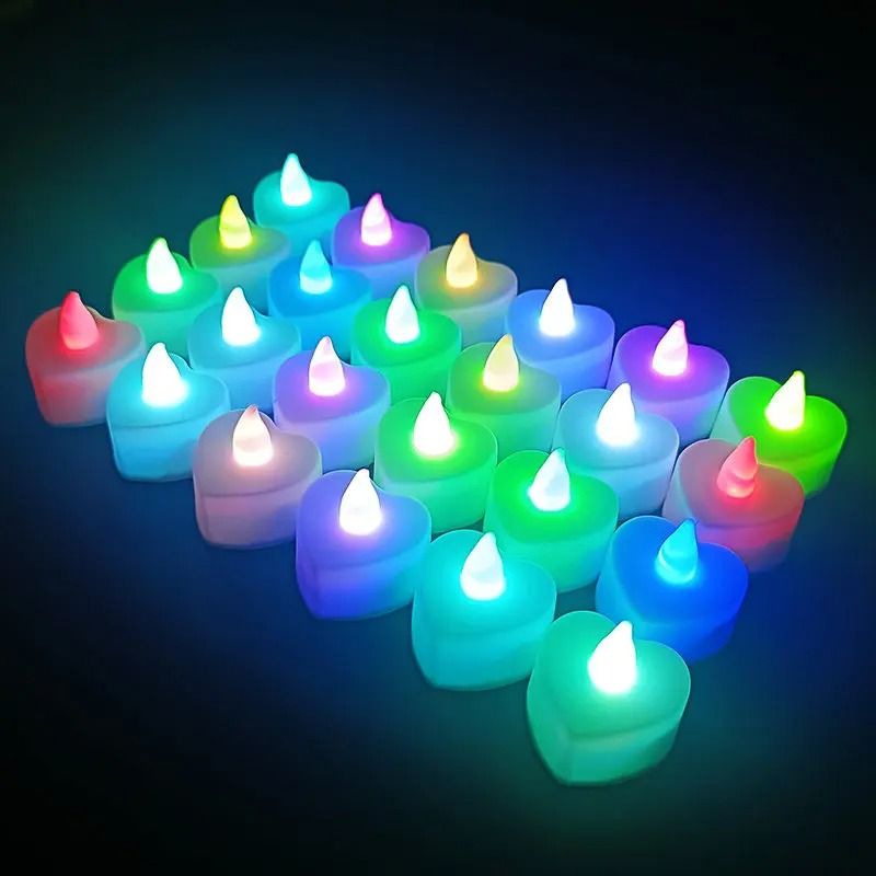 24-Piece Red Shell Flameless LED Tea Lights