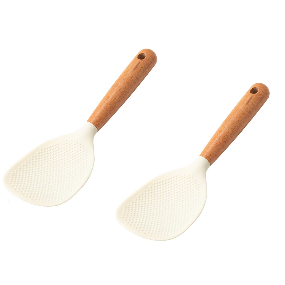Silicone Rice Spoon, Heat-Resistant Silicone Spoon, Non Stick Cooking Spoon, Reusable Small Tool
