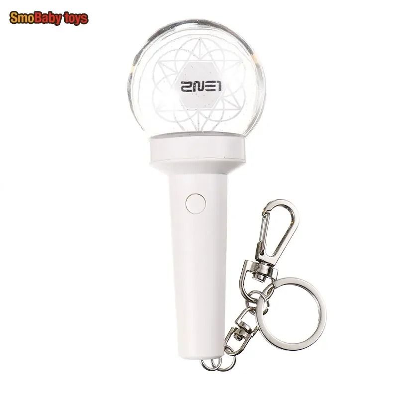 Kpop Mini Light Stick Keychain with Battery Powered Creative Light Up Keyring Gift