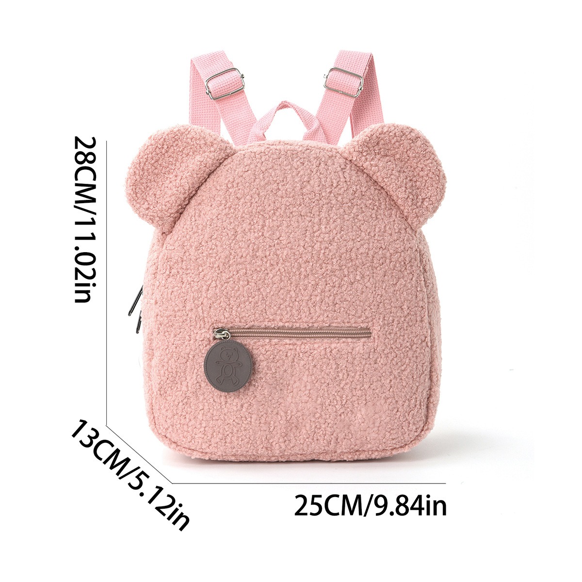 Cartoon Bear Ears Plush Backpack Fashionable Casual Kids Backpack