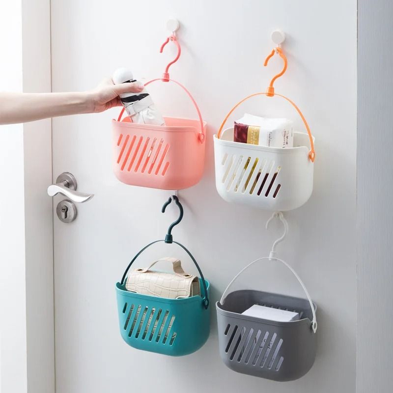 Durable Hanging Storage Basket Shower Organizer with Hooks for Bathroom and Kitchen Cleaning
