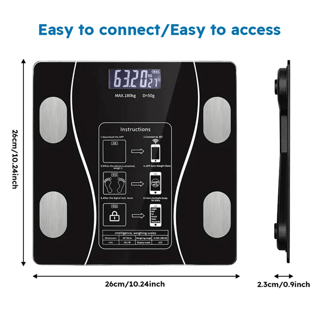 Smart Body Fat Scale Wireless Digital Bathroom Weight Analyzer