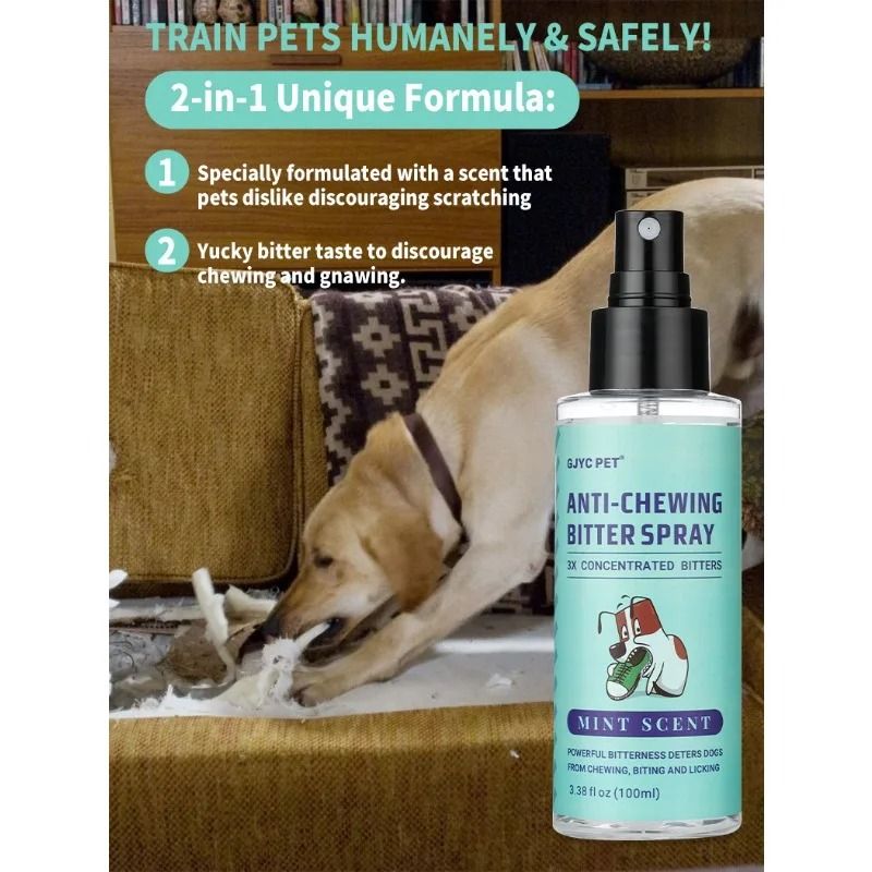 Bitter No Chew Spray for Dogs Anti Chew Dog Training Spray Furniture Protector 100ml
