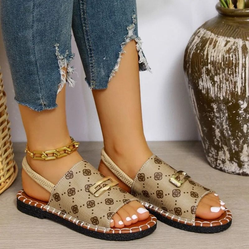 Womens Open Toe Flat Sandals for Summer Beach and Outdoor Casual Wear