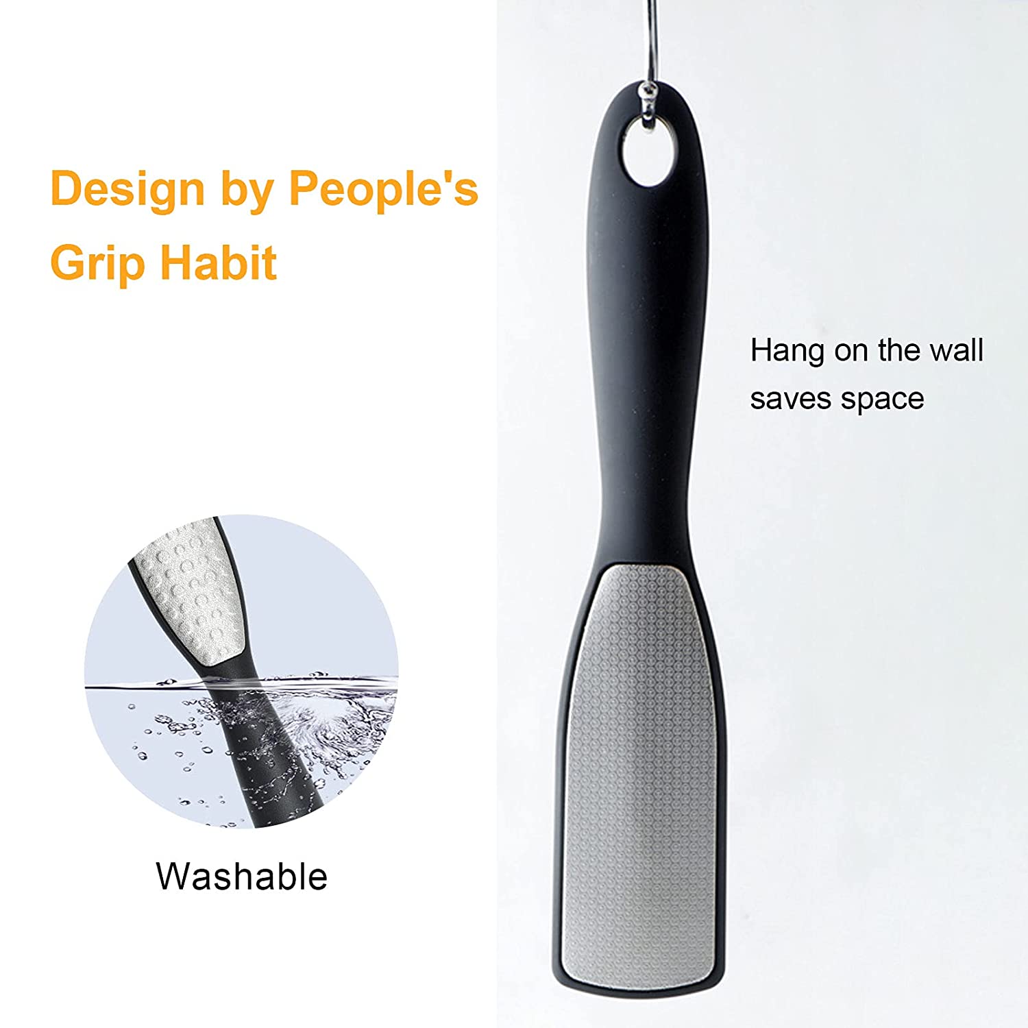 Exfoliating Calluses Brush, Pedicure Tools Heel Scratcher, Stainless Steel Double-sided Foot Sharpening Files Artifact