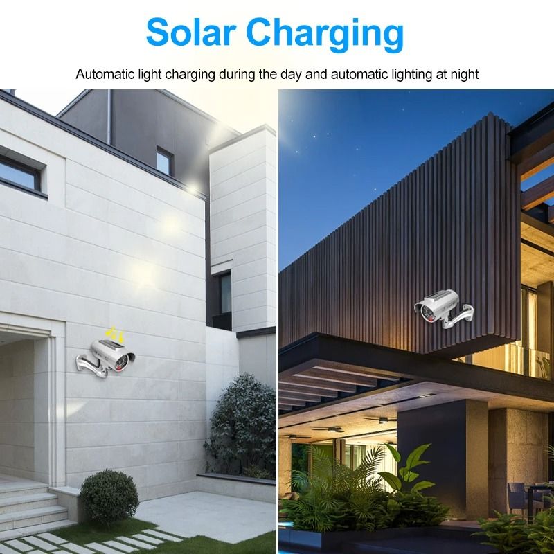 Simulation Solar CCTV Dummy Camera With Flashing LED Light