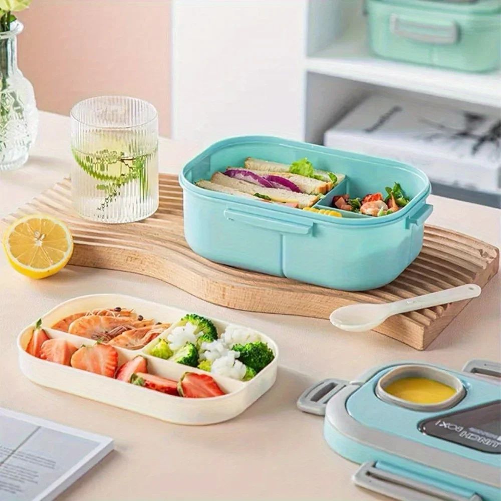 40.5 Oz Bento Lunch Box Leakproof 4 Compartment Food Container