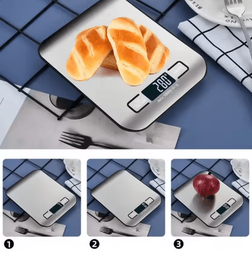 Digital Kitchen Scale with LED Display Precision Stainless Steel Food Weighing Scale (5kg Capacity)