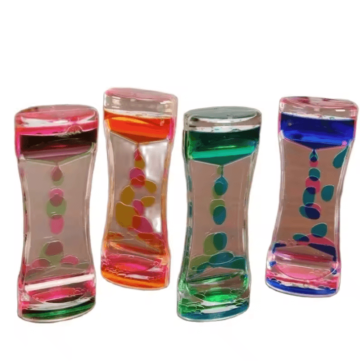 Colorful Liquid Motion Bubbler Timer – Sensory Hourglass Fidget Toy for Relaxation