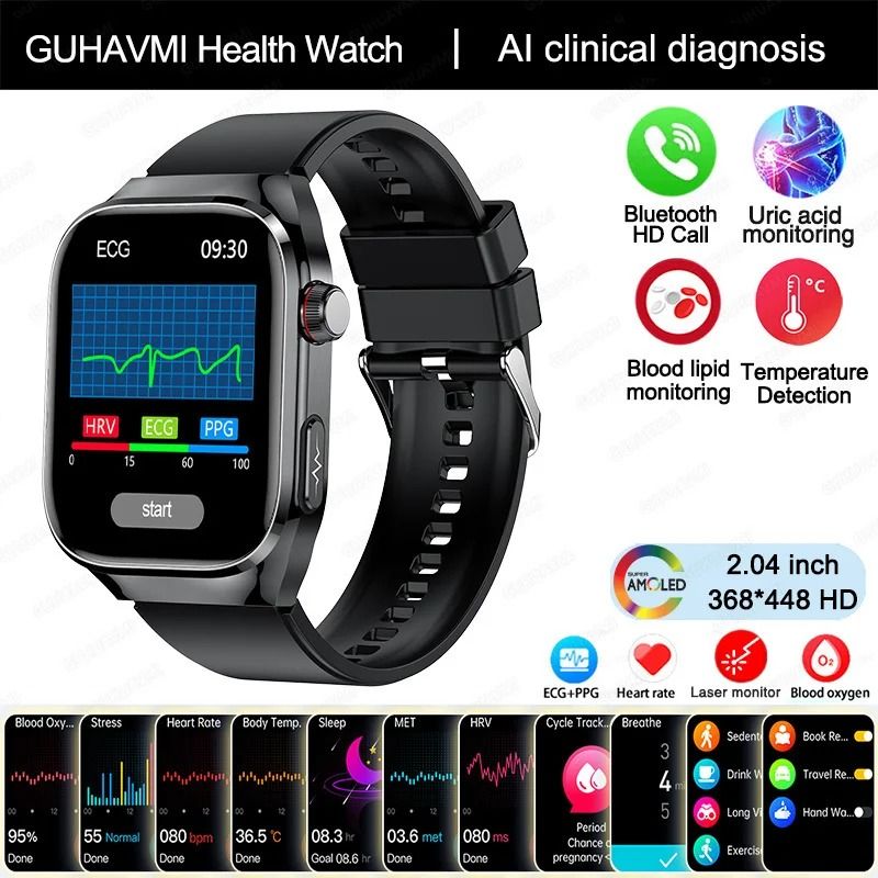 VitalSense Pro ECG Smart Watch Health Tracker Bluetooth Call