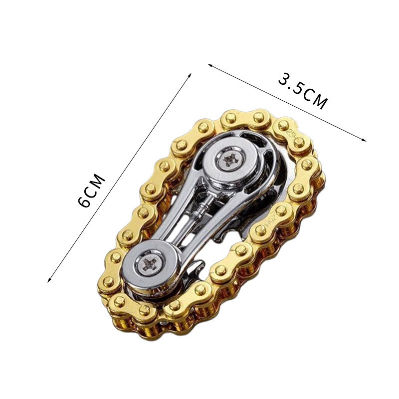 Antistress Cool Sprockets Fidget Gyro Spinner Anxiety Relief Metal Bike Chain EDC Toy