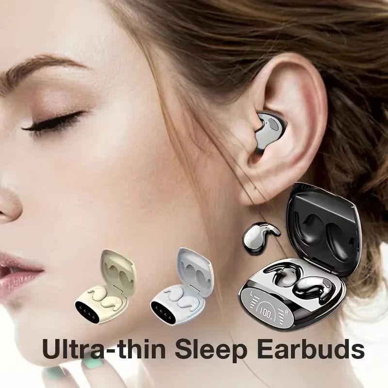 Invisible Bluetooth Sleep Earbuds with Noise Canceling Microphone and Waterproof Design
