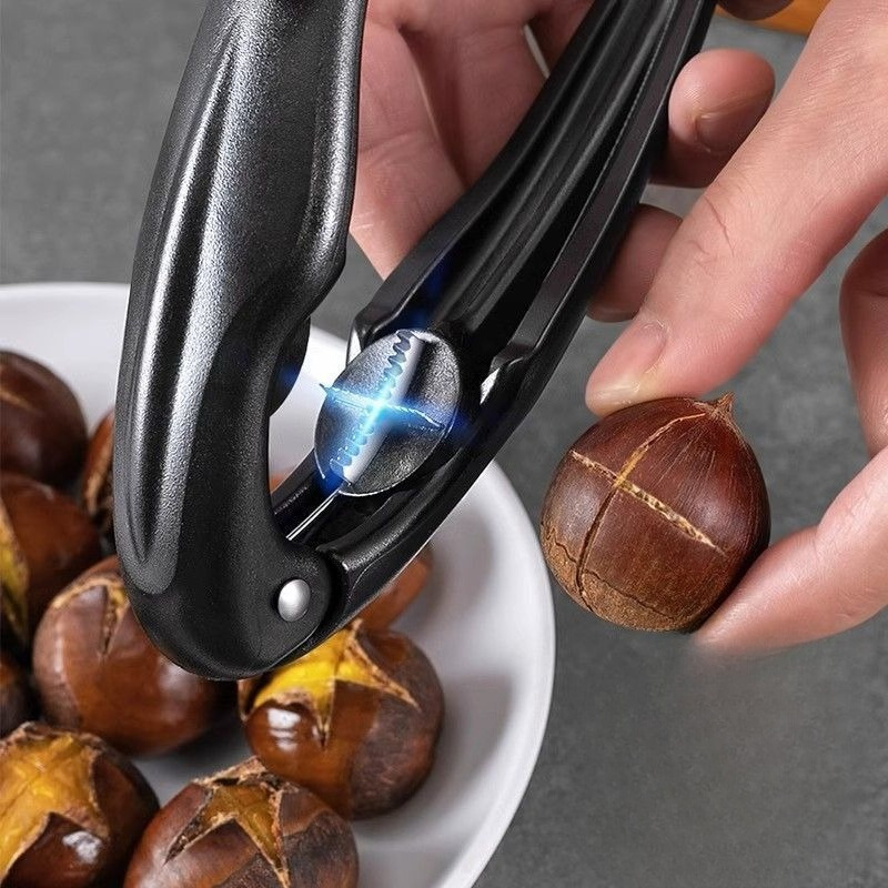 Chestnut Pliers Nutcracker Walnut Shears Cross Cut Mouth Opener Multifunctional Nut Peeler for Home Use