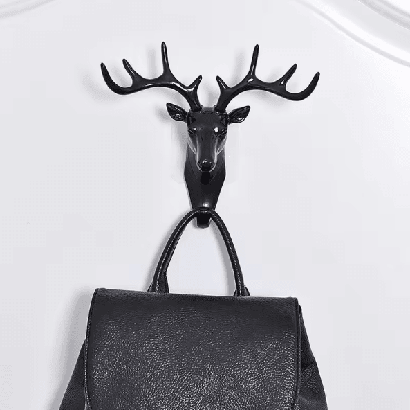 RustiHorn Vintage Deer Antler Wall Hook Rack for Coats, Hats, Keys & Rustic Home Decor