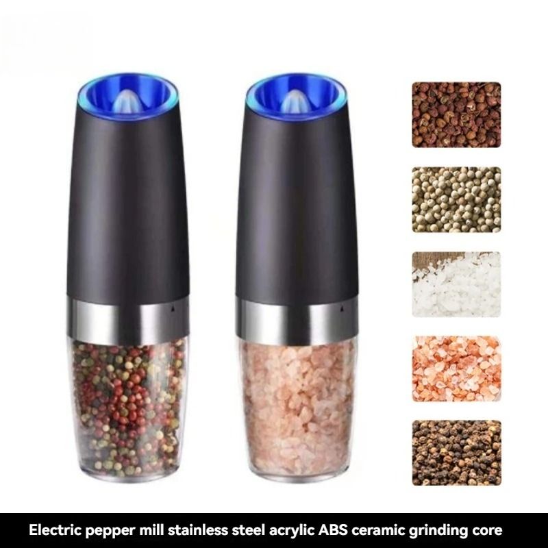 Electric Automatic Salt and Pepper Grinder with Gravity LED Light and Adjustable Coarseness