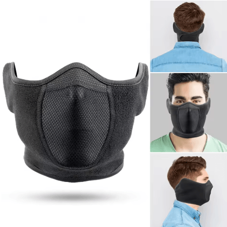 Winter Windproof Fleece Face Mask Antifreeze Cycling and Skiing Head Cover with Ear Protection