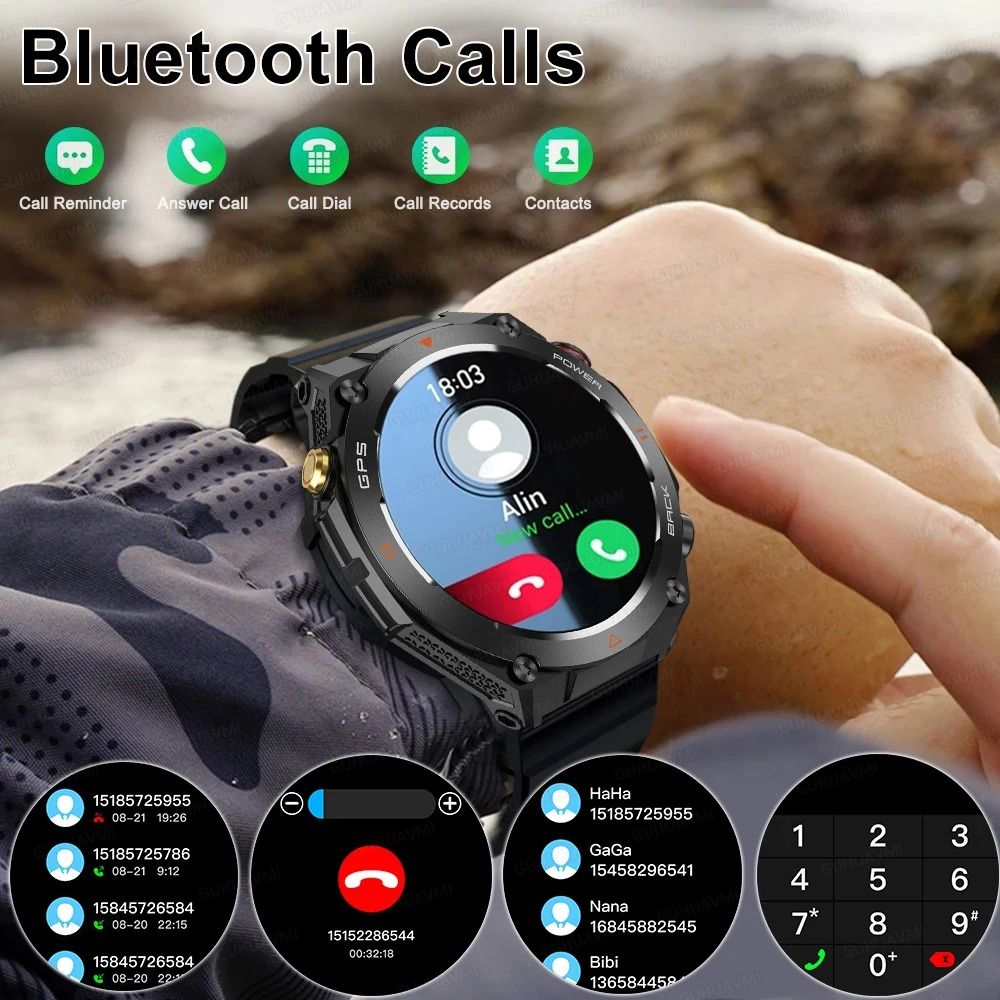 ActivePulse GPS Smart Watch Waterproof Fitness Tracker Bluetooth Call
