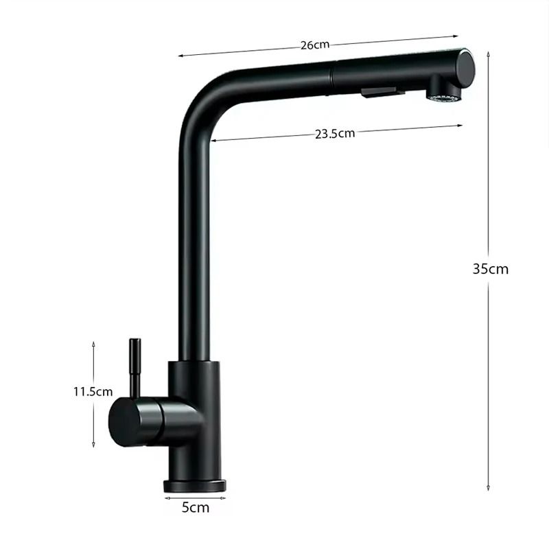 Pull Out kitchen sink faucet Stainless Steel Hot Cold Mixer Tap with Two Mode Sprayer