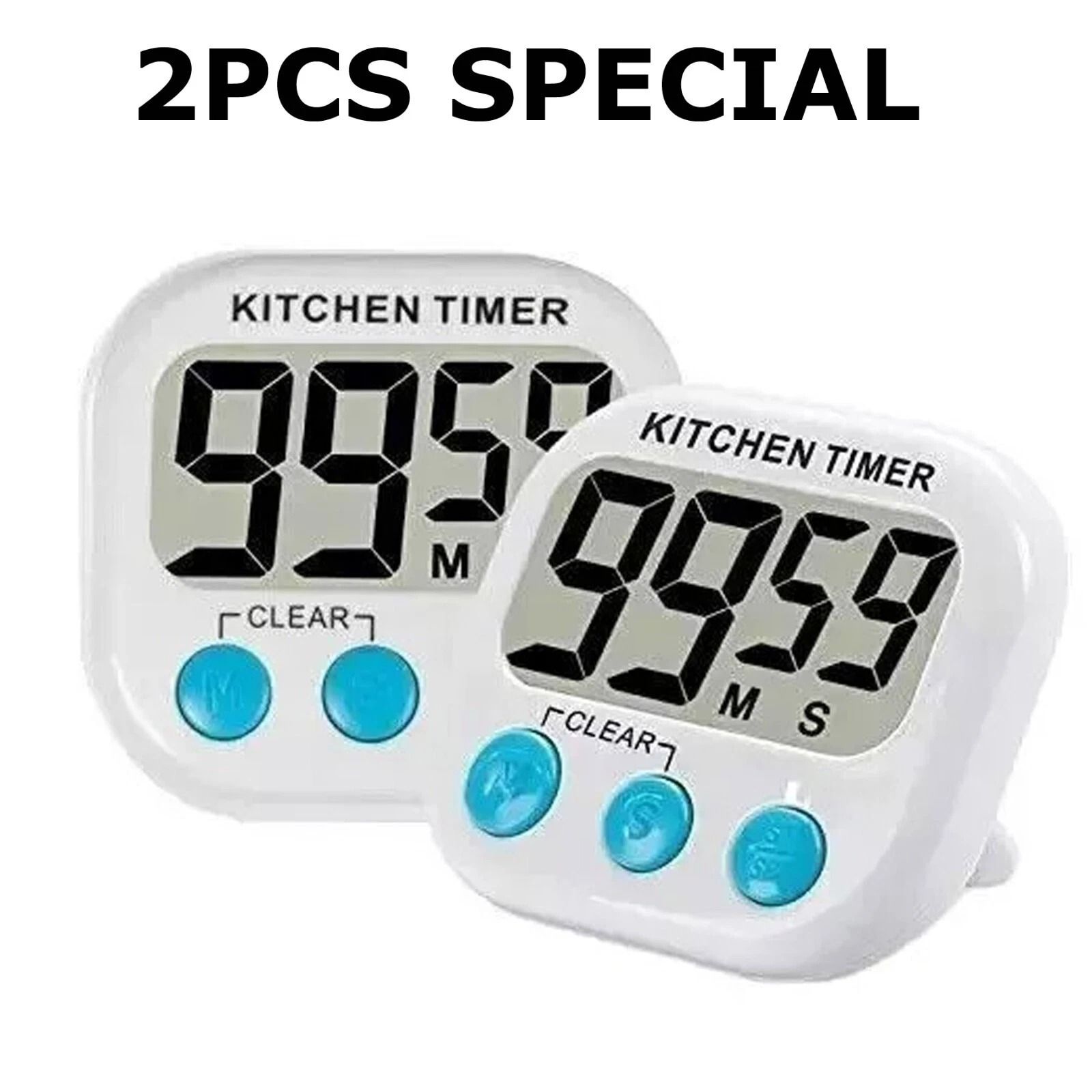 Cooking Timer Count Down Up Clock, Large Digital Kitchen Display, Loud Alarm Magnetic
