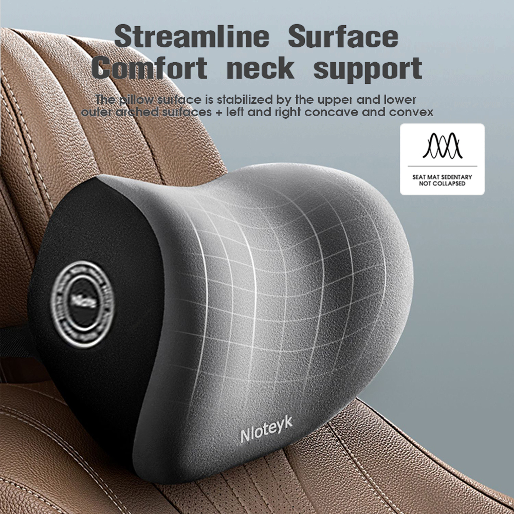 Memory Foam Car Neck Pillow, Backrest Cushion, Lumbar Support, Travel Seat Headrest, Protection Accessory