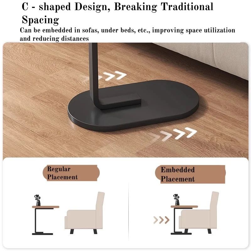 Adjustable Height Modern Laptop Table, 360° Rotating C-Shaped Side Table, Perfect for Sofa