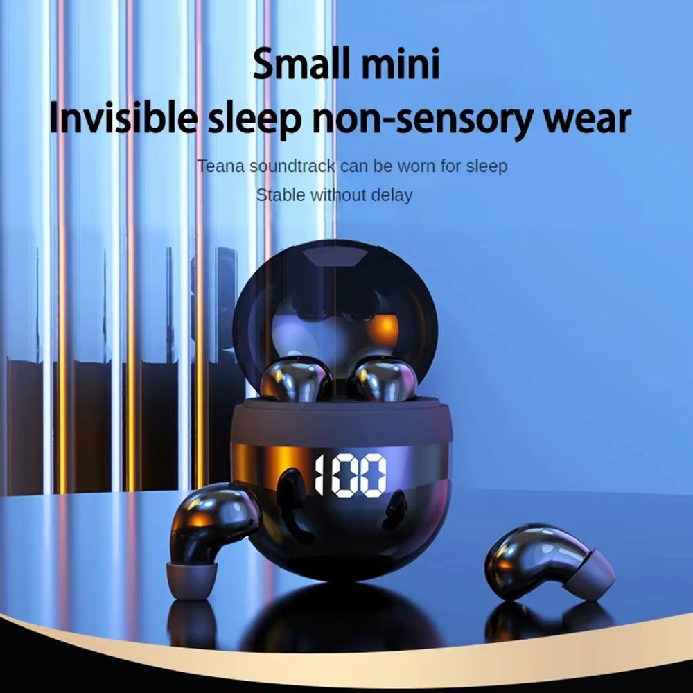 SK18 Mini Invisible Bluetooth 5.3 Headphones – Noise Cancelling Sleeping Earbuds with Mic and Deep Bass