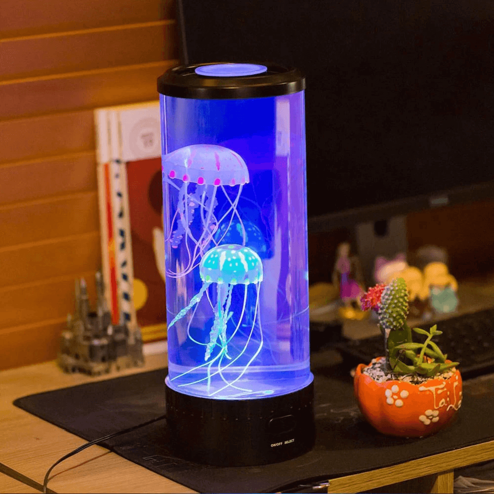 Colorful Jellyfish Lava Lamp | Glowing Jellyfish Mood Light | Jellyfish Lamp for Side Table | Jellyfish Aquarium Lamp