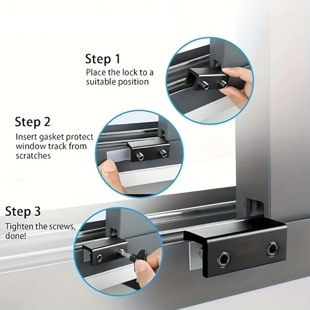 Adjustable Aluminum Window Lock No Drill Install