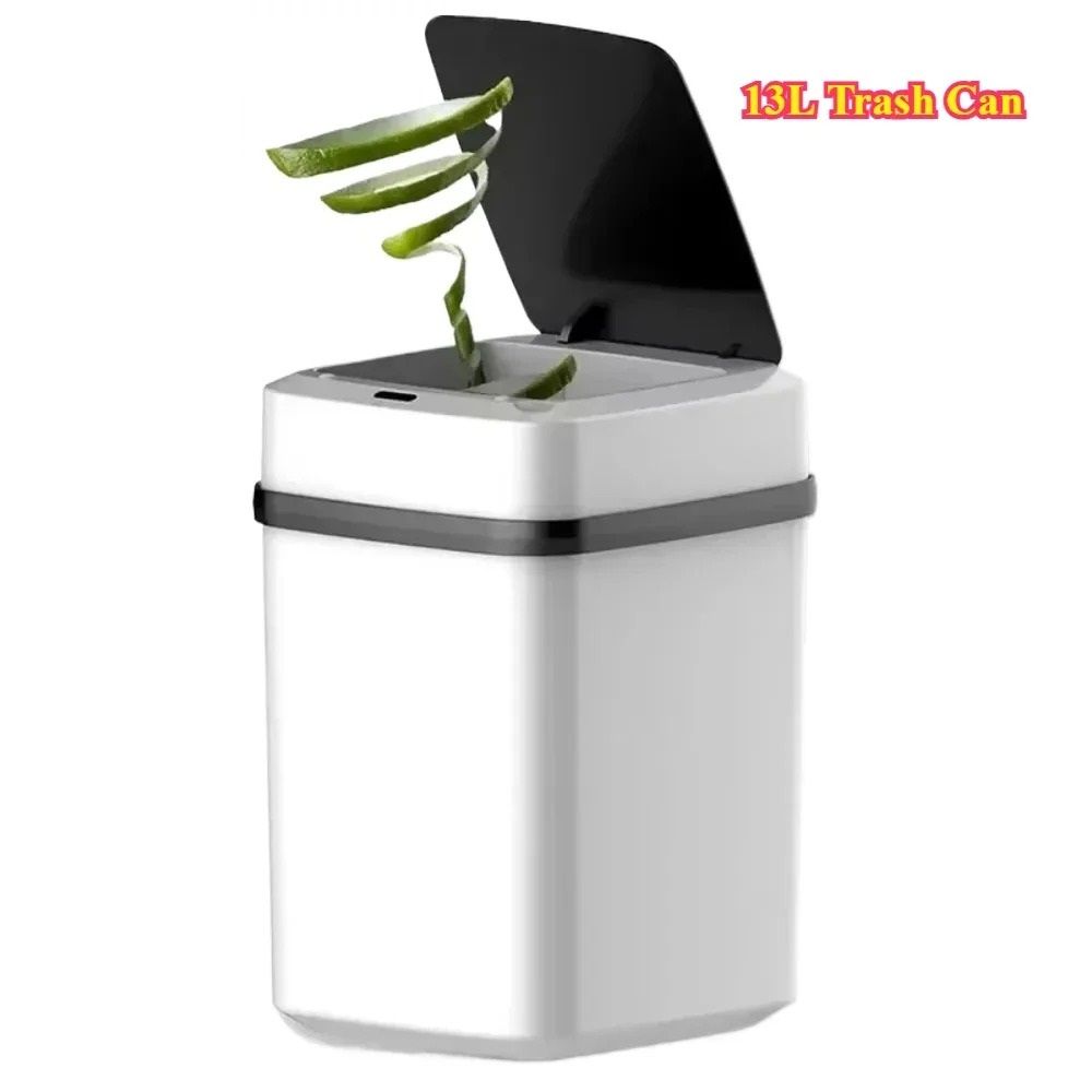 Smart Touch Kitchen Trash Can 13L With Automatic Lid