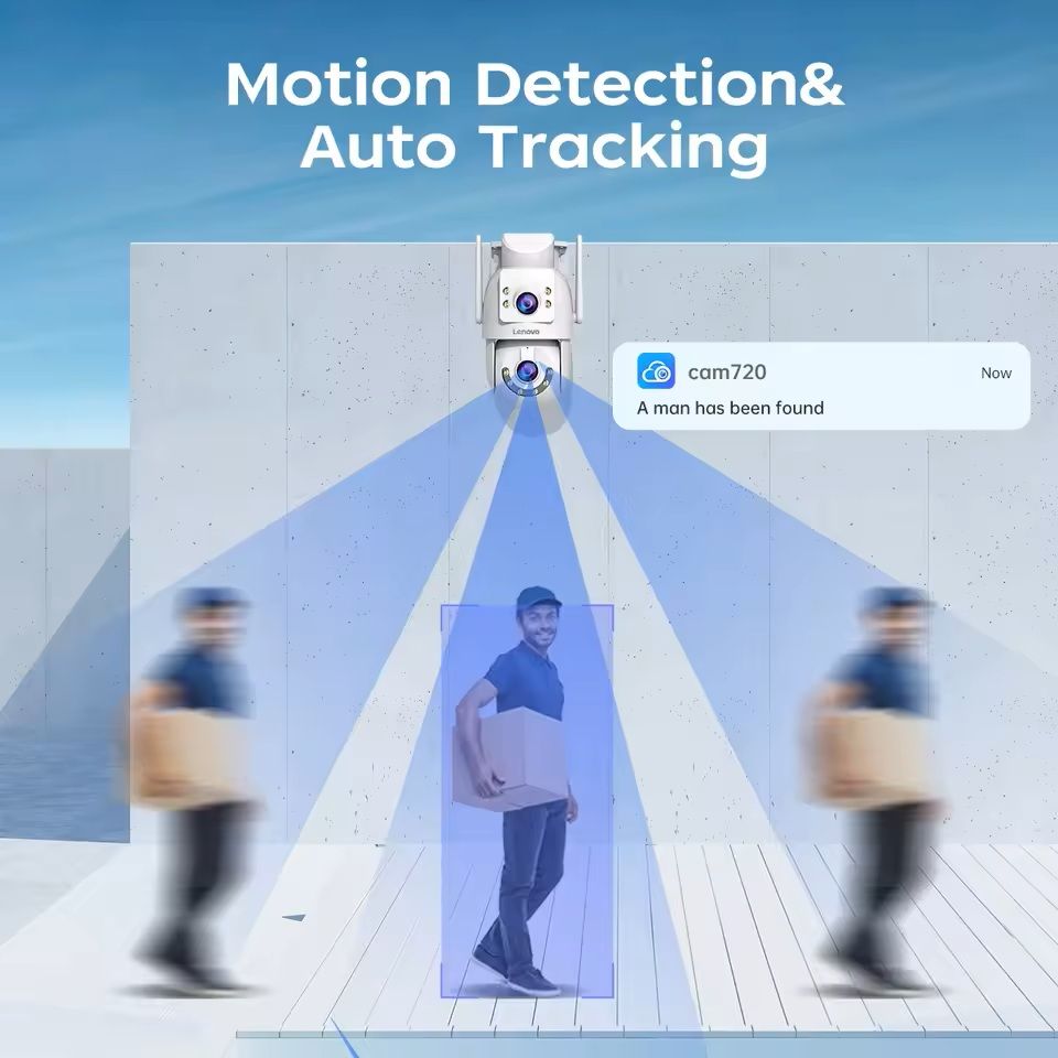 SecureView 4K Dual-Lens PTZ WiFi Security Camera – Smart Auto-Tracking with 5GHz Connectivity