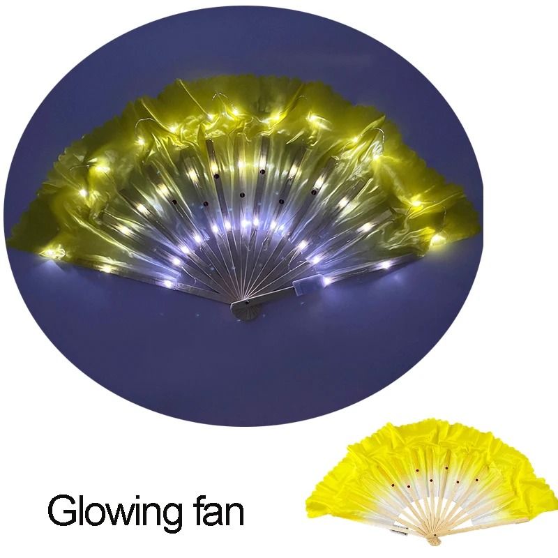 LED Folding Fan Light Up Hand Fan Glowing Party Festival Fan