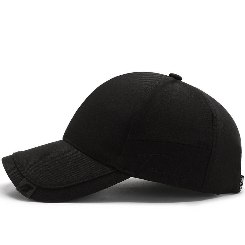 Mens Sun Cap Black, Trendy Small Scale Baseball Hat, Casual Versatile Fashion Cap for Daily Summer Street Style