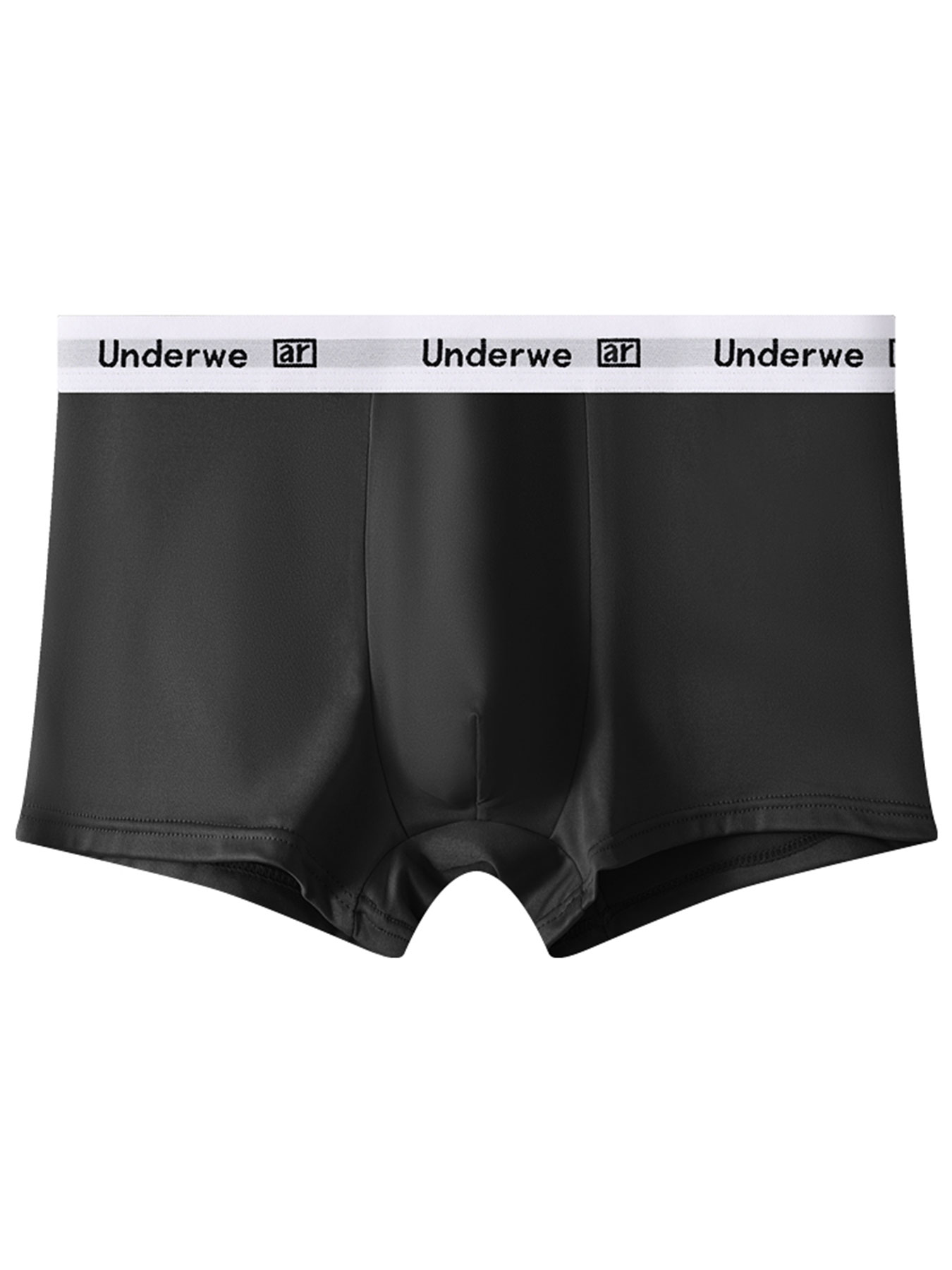 Mens 5 Pack Polyester Boxers Underwe Waistband, Solid Color Boxer Briefs, Lightweight Quick Dry Underwear Multipack
